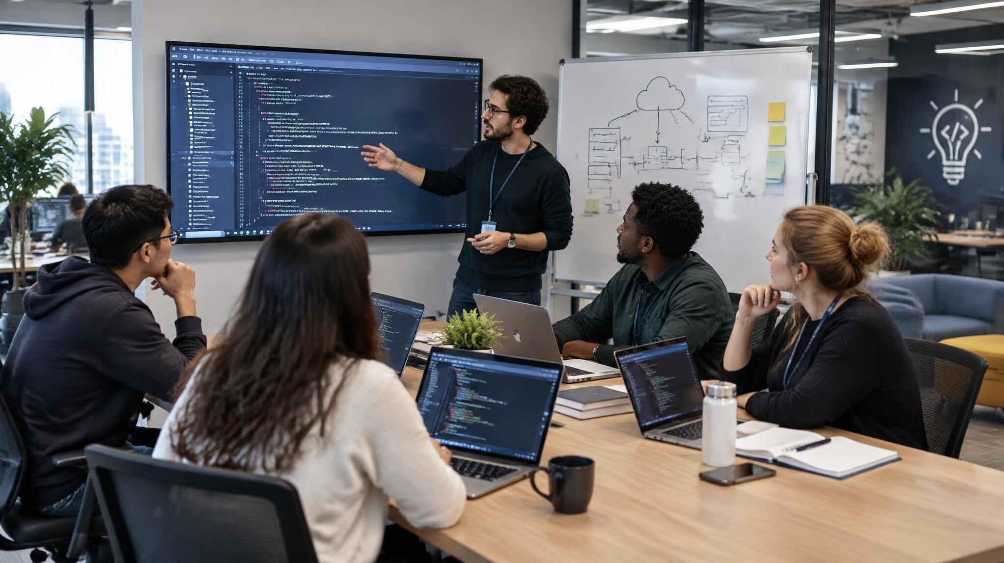 modern office with developers